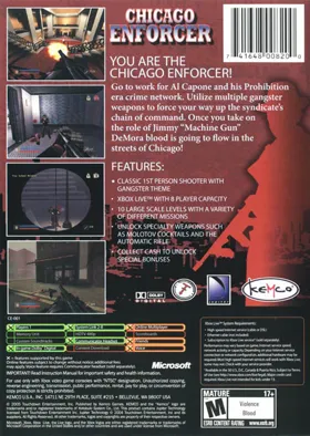 Chicago Enforcer (USA) box cover back